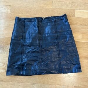 Free people vegan Black Leather Skirt